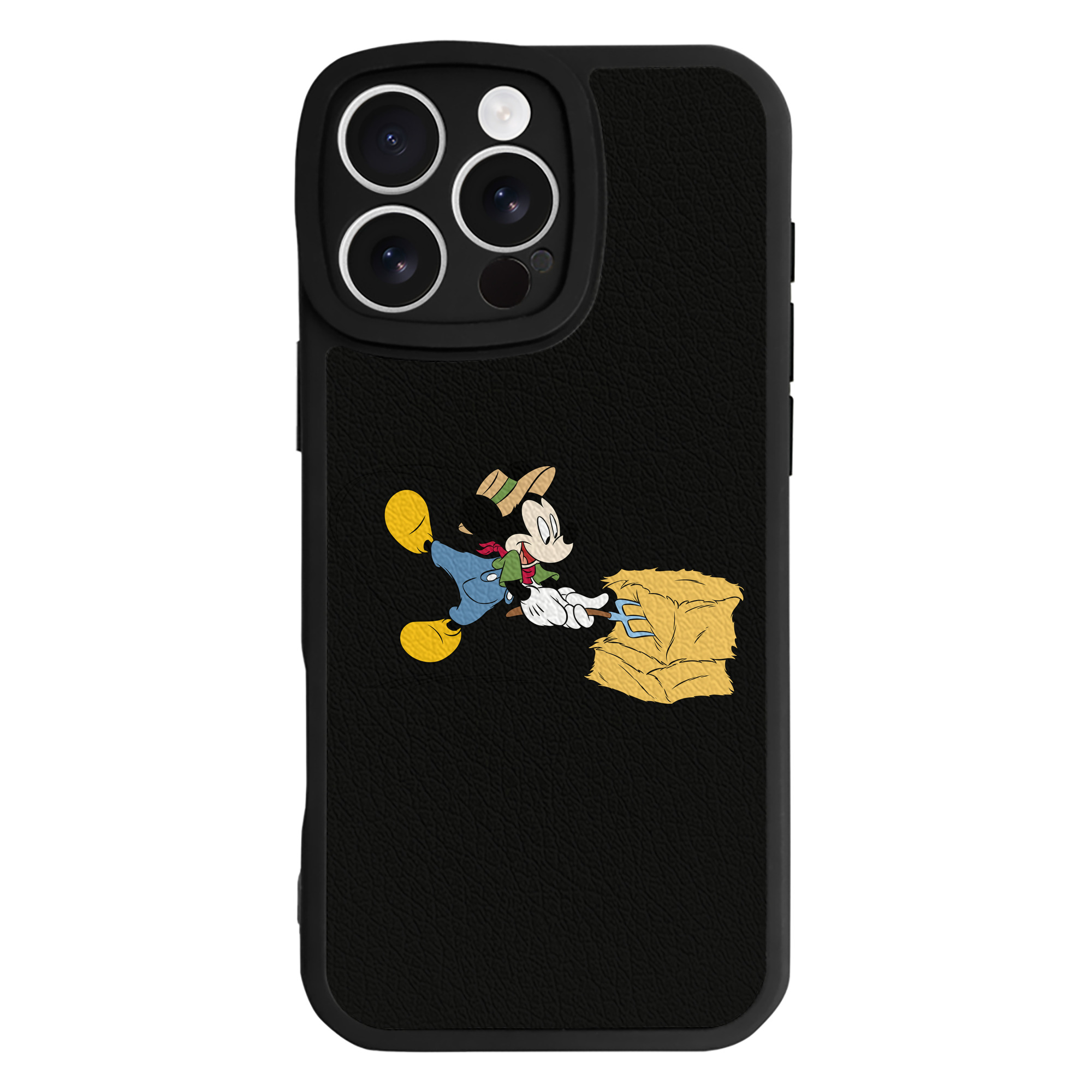 （画像用） ミッキーマウス Mickey Mouse 【iPhone 16シリーズ対応】シリコンスマホケース（レザー調） 材質：シリコン